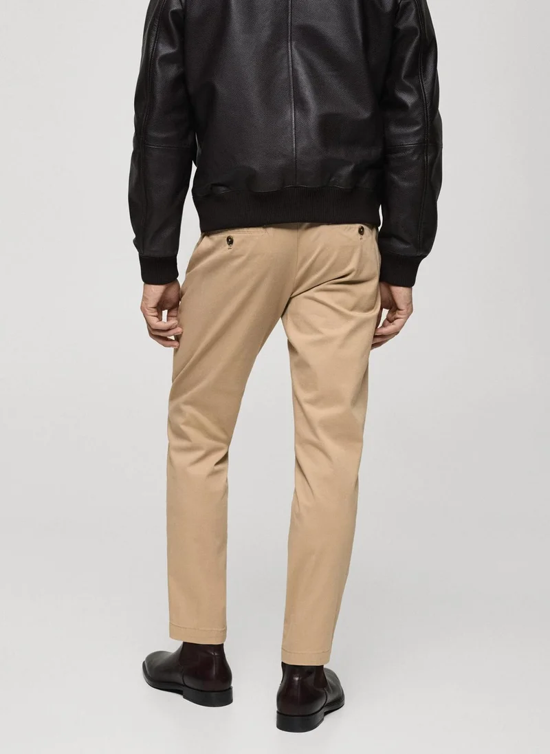 Mango Man prato cropped tapered chino trousers